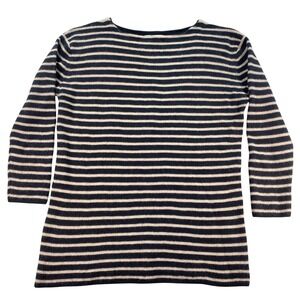 Catherine Malandrino for the Limited Striped Wool Sweater Womens Sz M Black Tan